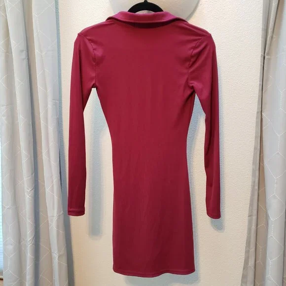 Ultra Flirt Maroon Bodycon Dress - Picture 4 of 9